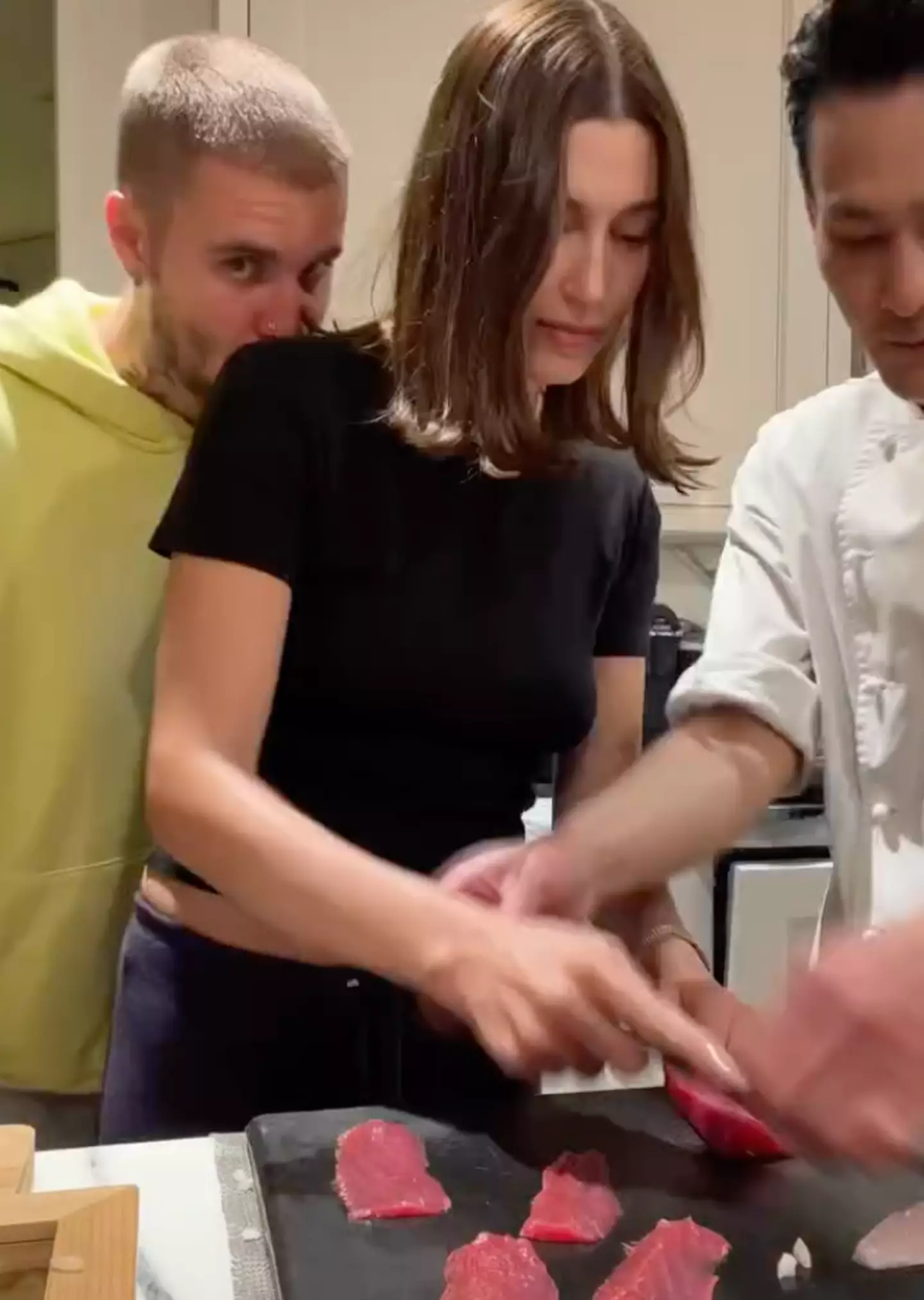 Justin Bieber shared a video from his and his wife's sushi-making lesson (Instagram/@lilbieber)