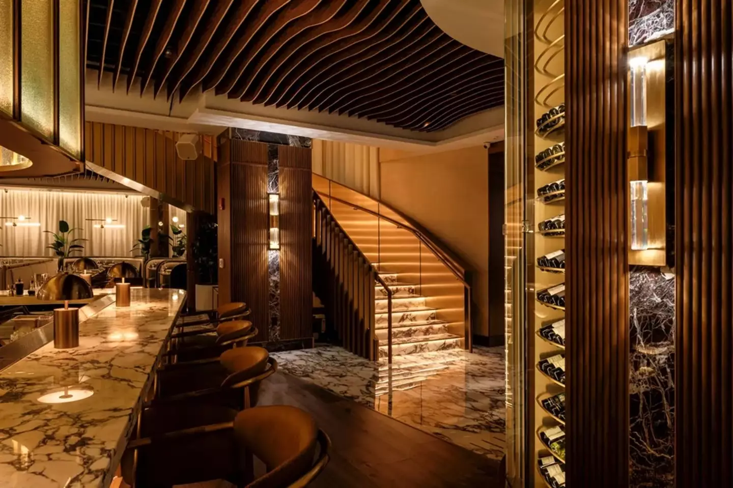 The second floor features semi-private and private dining areas (Noble 33)