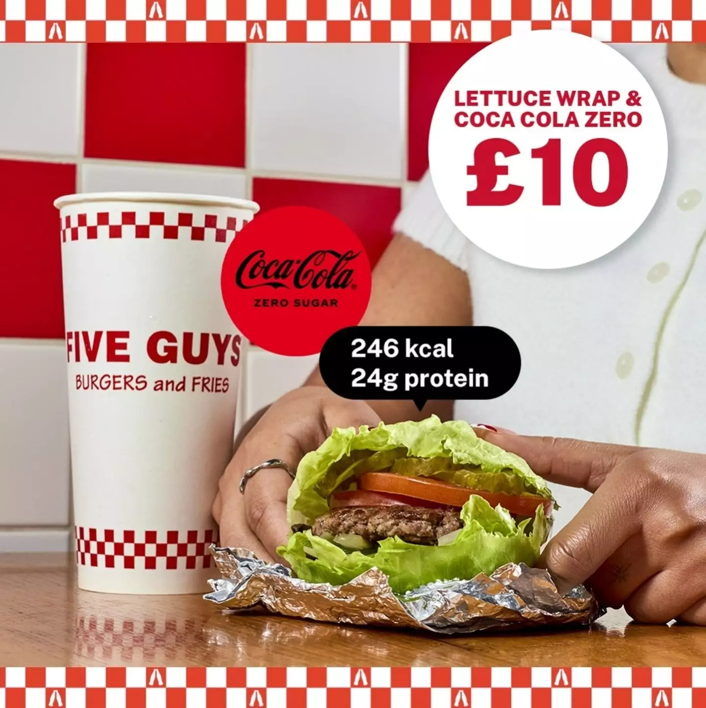The lettuce-wrapped burger has divided fans across social media comment sections (Instagram/fiveguysuk)