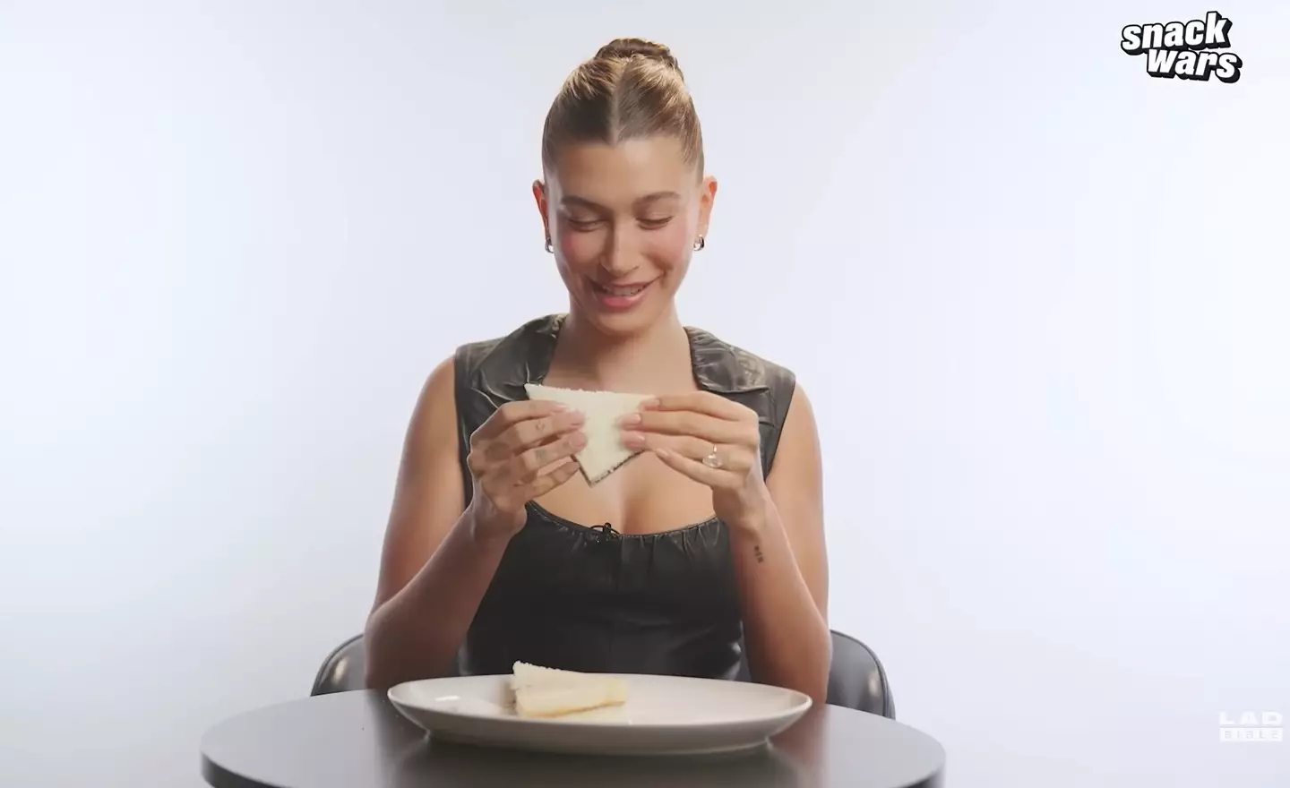 Hailey was a good sport and gave it a go (LADbible Group)