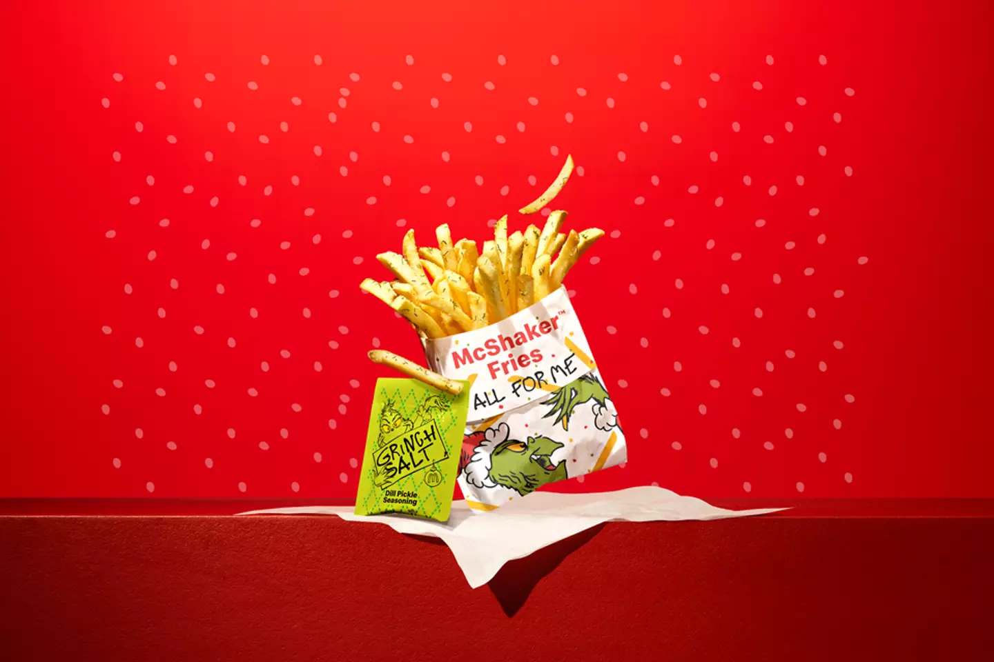 The Grinch Meal features McShaker Fries with 'Grinch Salt' (McDonald's)