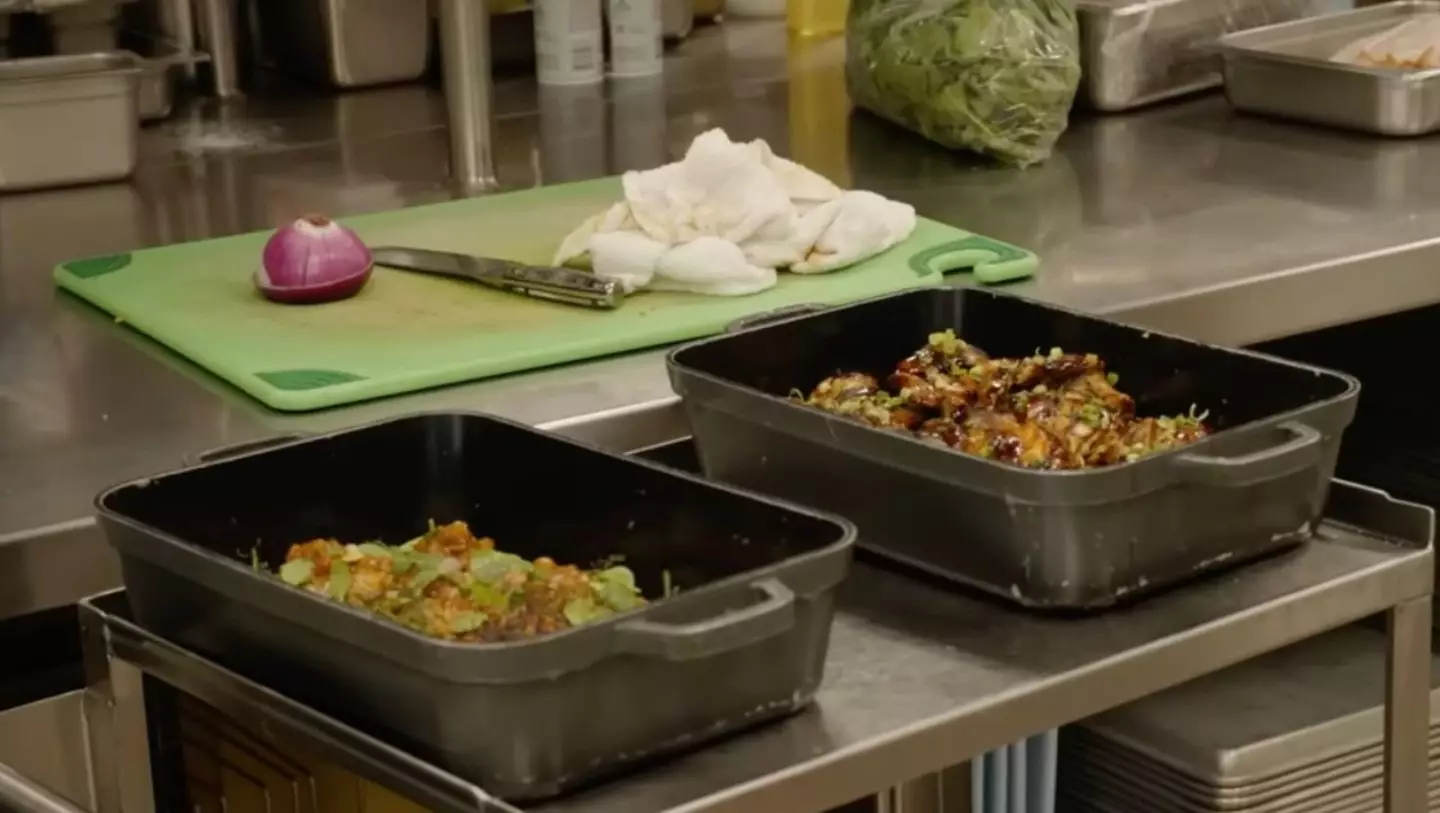 Fresh salads, fruits, and other simple options are always available in the cafeteria (YouTube/@chargers)