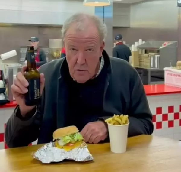 Five Guys becomes the unexpected new home for Clarkson’s British lager (Instagram/hawkstone/jeremyclarkson1)