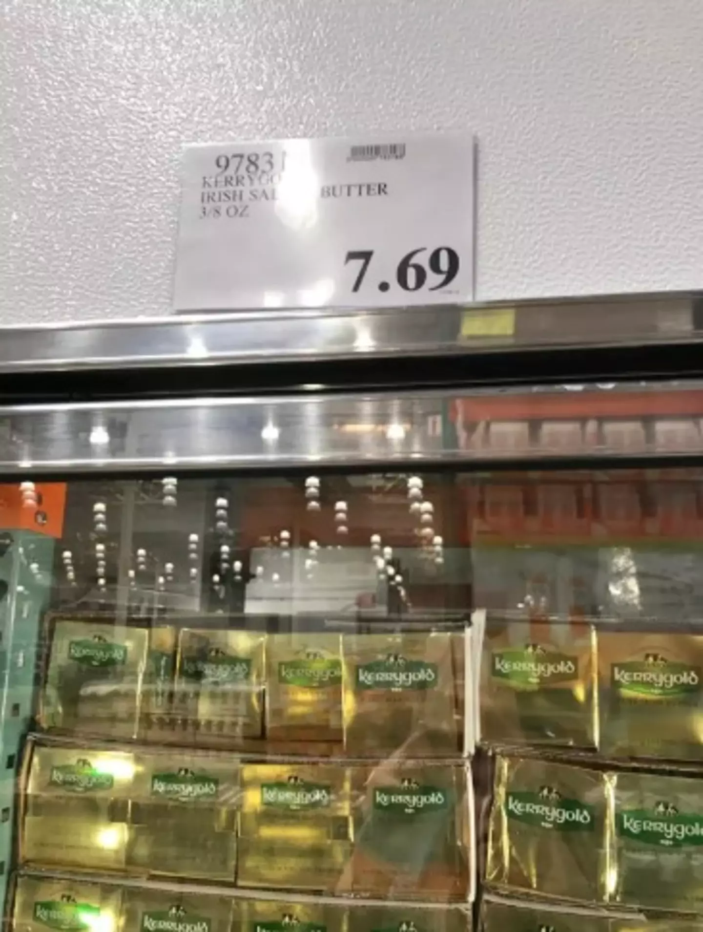 The 2017 price of a three-pack of Kerrygold butter at Caitlin's local Costco (@MrsCMFrancis/X)