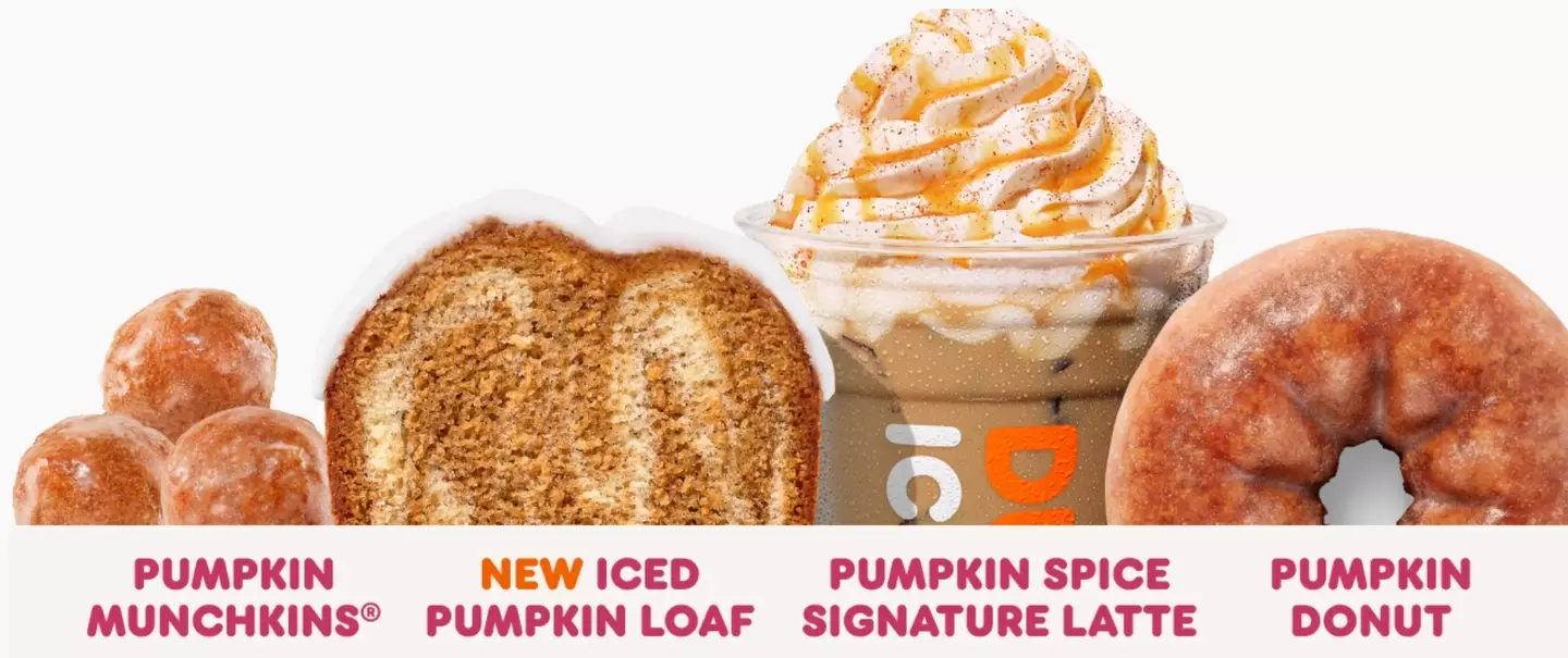 Dunkin's new pumpkin-themed snack range (Dunkin')