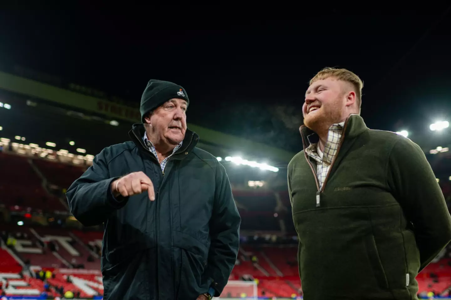 Clarkson with Clarkson's Farm co-star Kaleb Cooper at Old Trafford (Ash Donelon / Contributor/Getty Images)