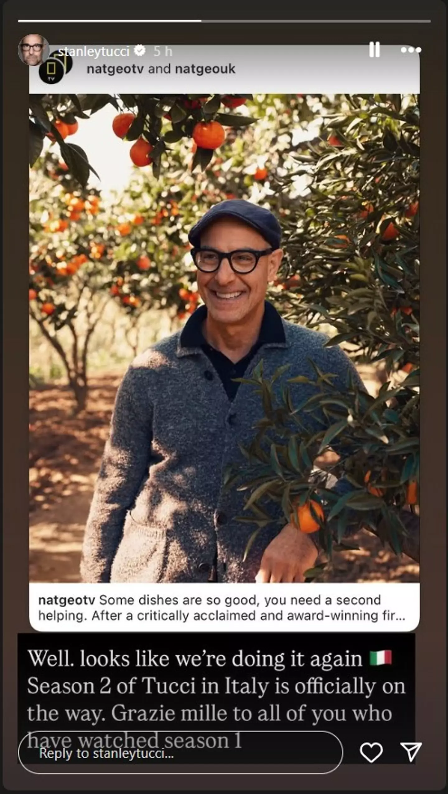 Stanley Tucci's popular series has been renewed (