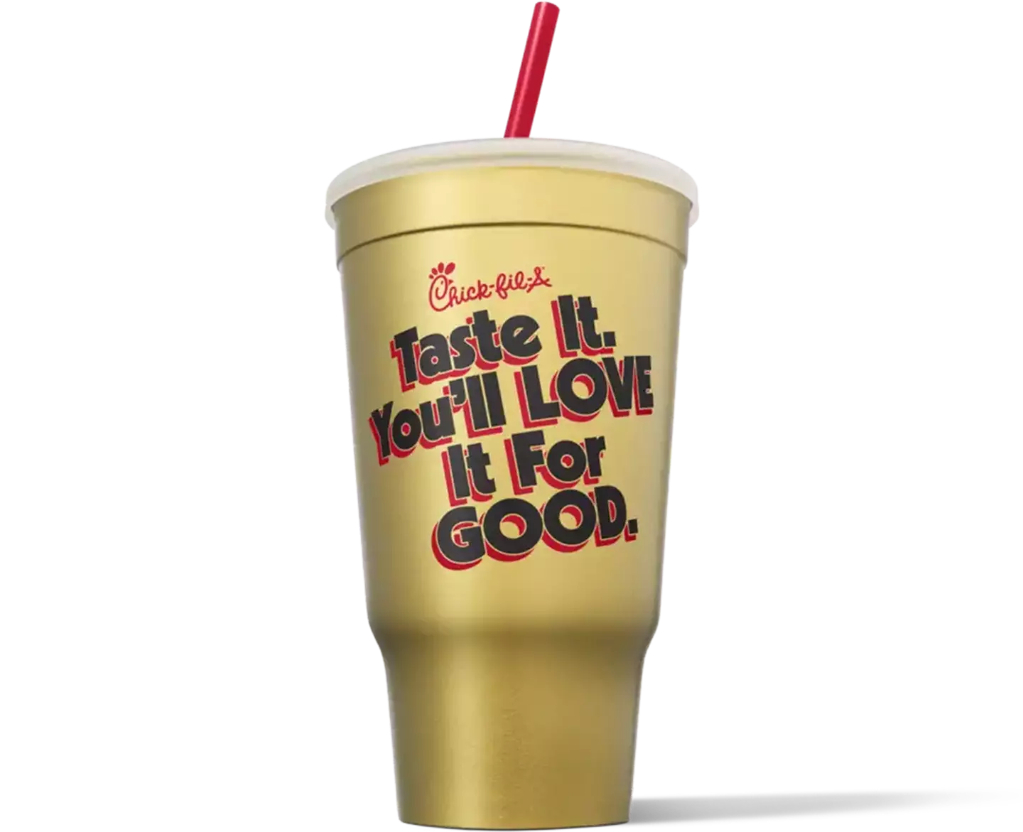 The Golden Fan Cup entitles you to a year's worth of free food (Chick-Fil-A)