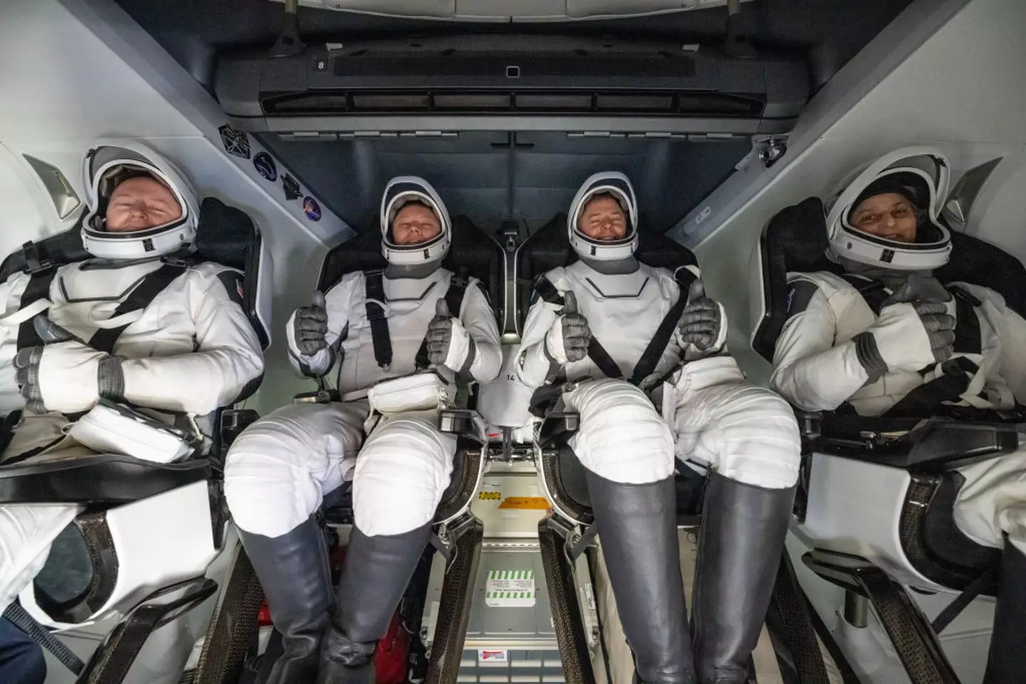 Butch and Suni on the SpaceX vessel that brought them home - Handout / Handout via Getty Images