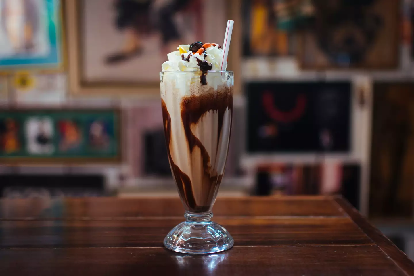 A diner-style chocolate & peanut butter milkshake, served in an old-fashioned glass (Naomi Rahim/Getty Images))