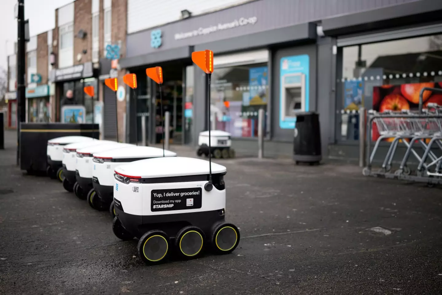 The robots are able to deliver food in 30 minutes (Christopher Furlong/Getty Images)
