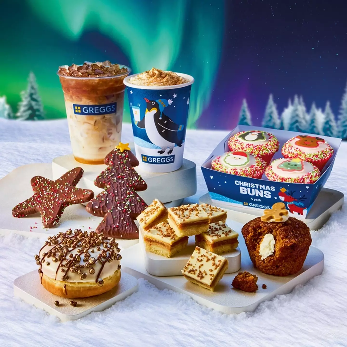 Hot drinks, cakes and biscuits will begin arriving in stores from next months (Greggs)