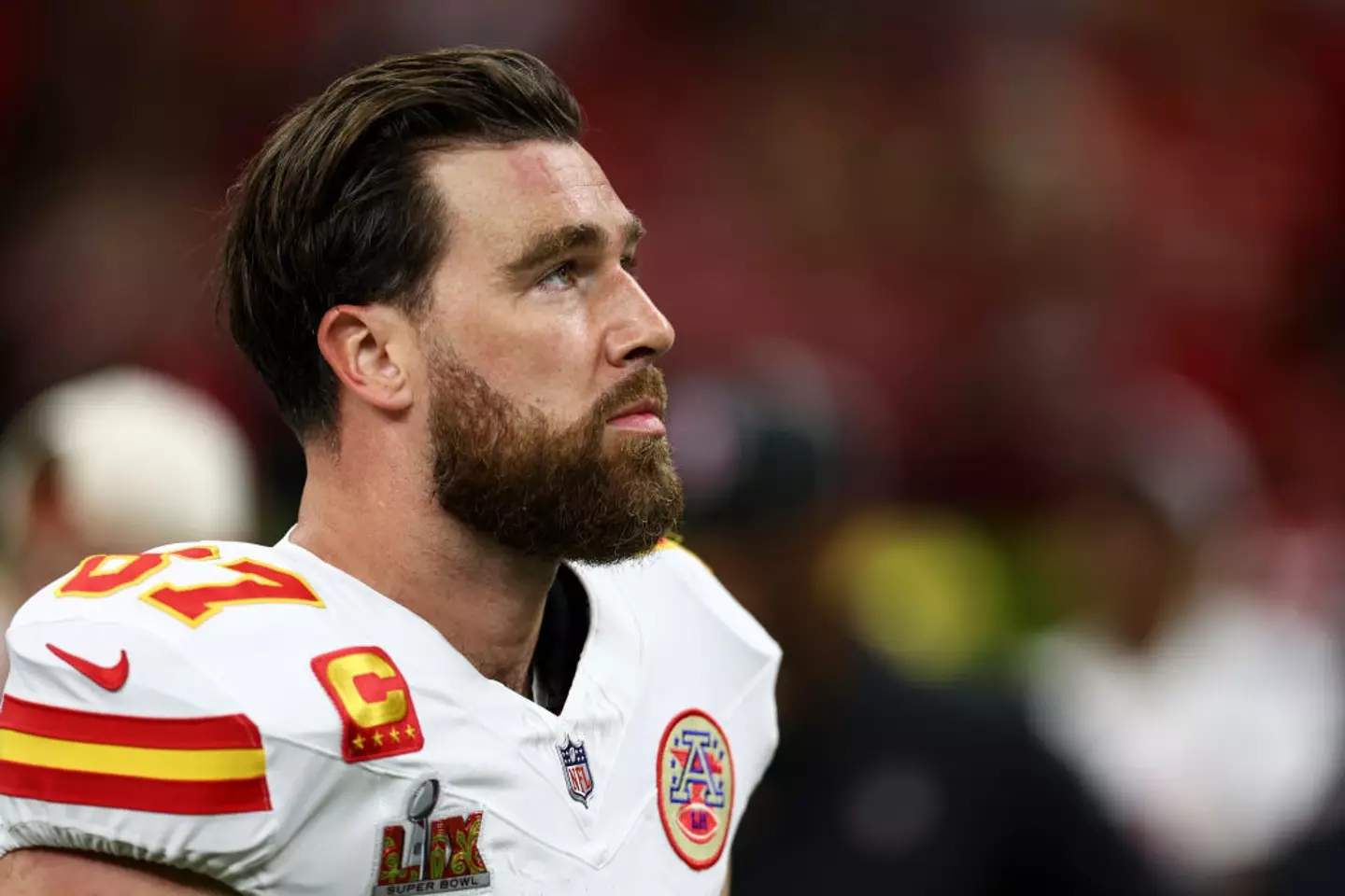 An inside source revealed how Travis Kelce reportedly felt after Taylor Swift got booed at the Super Bowl (Kevin Sabitus / Contributor / Getty Images)