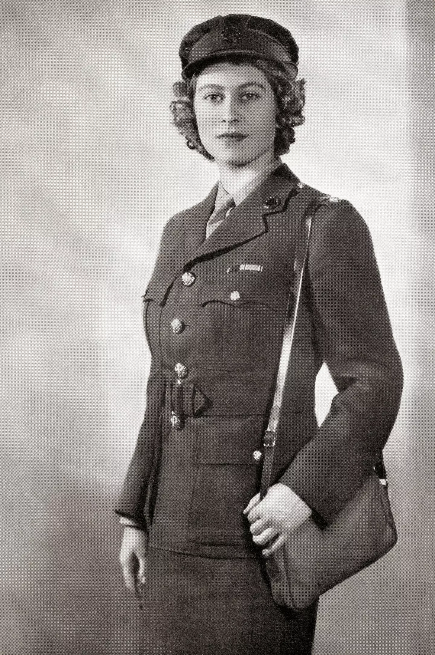The future Queen Elizabeth II in her Auxiliary Territorial Service uniform.