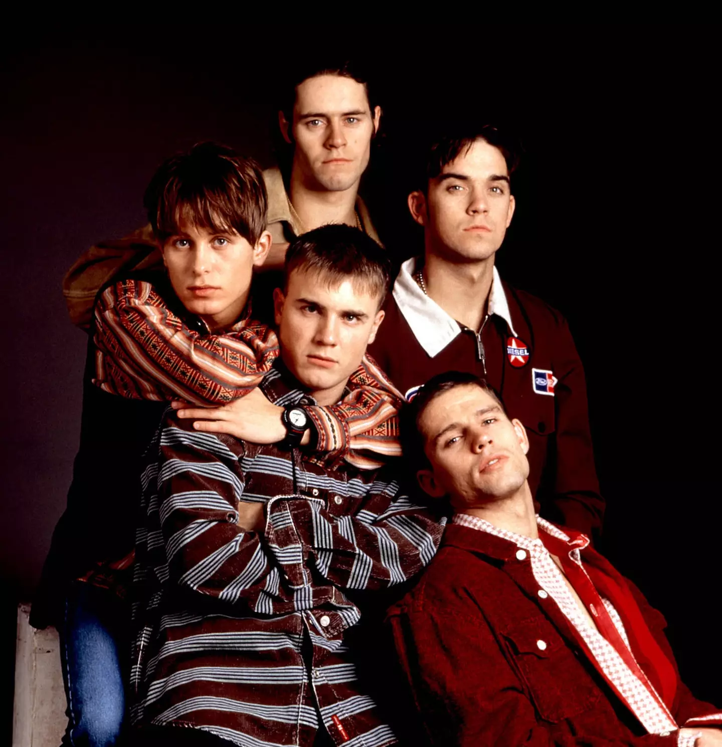 The original group consisted of Gary Barlow, Howard Donald, Mark Owen, Jason Orange and Robbie Williams.