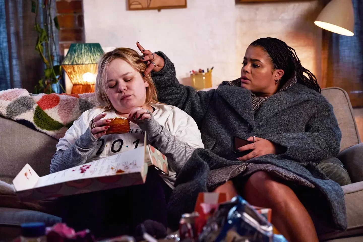 Nicola Coughlan and Lydia West star as best friends Maggie and Eddie.