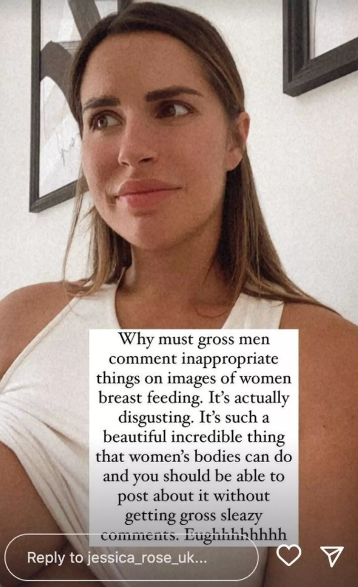Jess took to her Stories to criticise the 'gross men'.