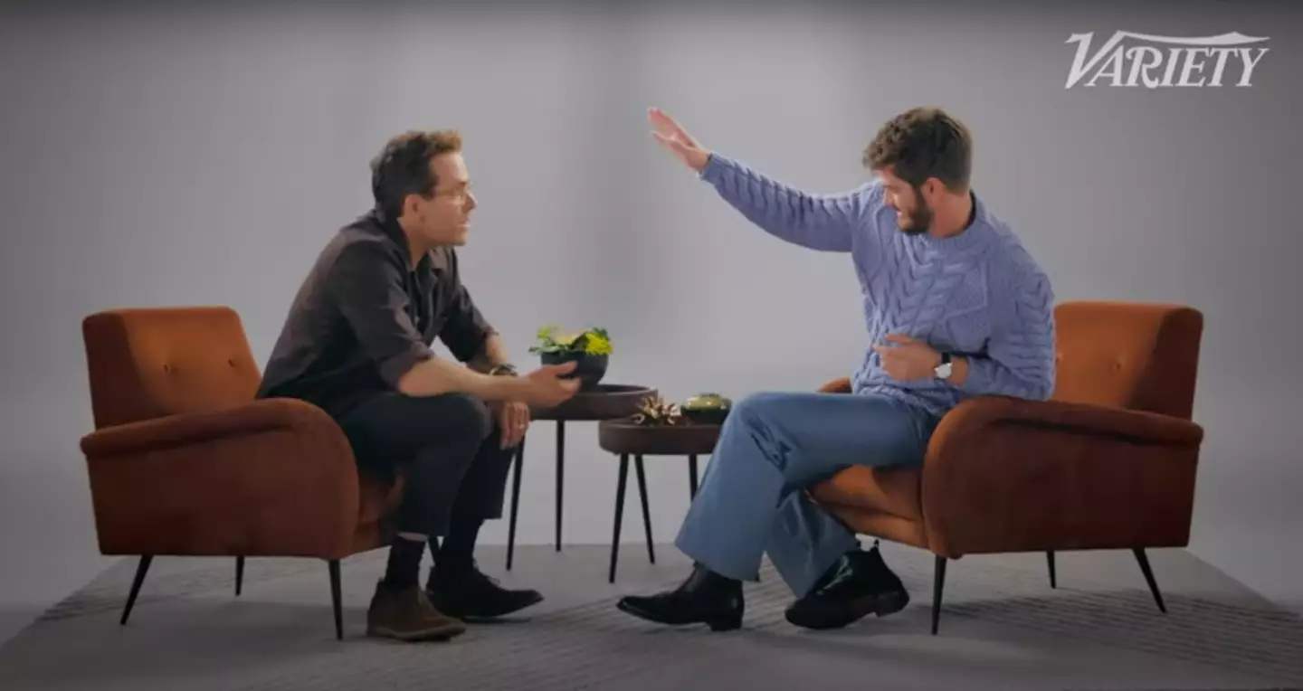Ryan Reynolds and Andrew Garfield were paired up for Variety's Actors on Actors (Youtube/Variety)