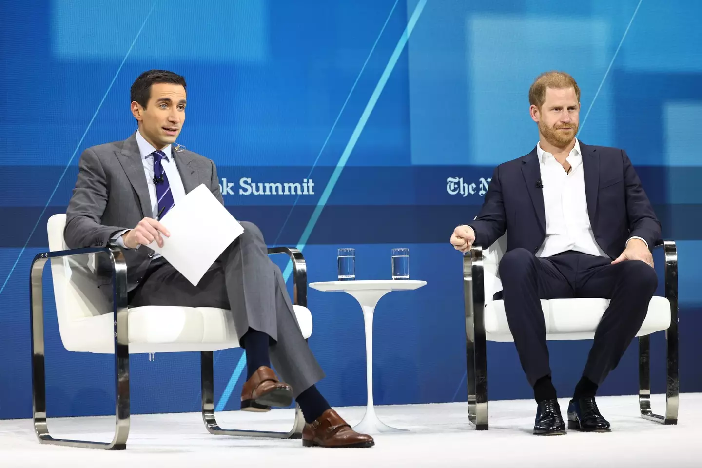 NYT Columnist Andrew Ross Sorkin and Prince Harry (Michael M. Santiago/Getty Images)