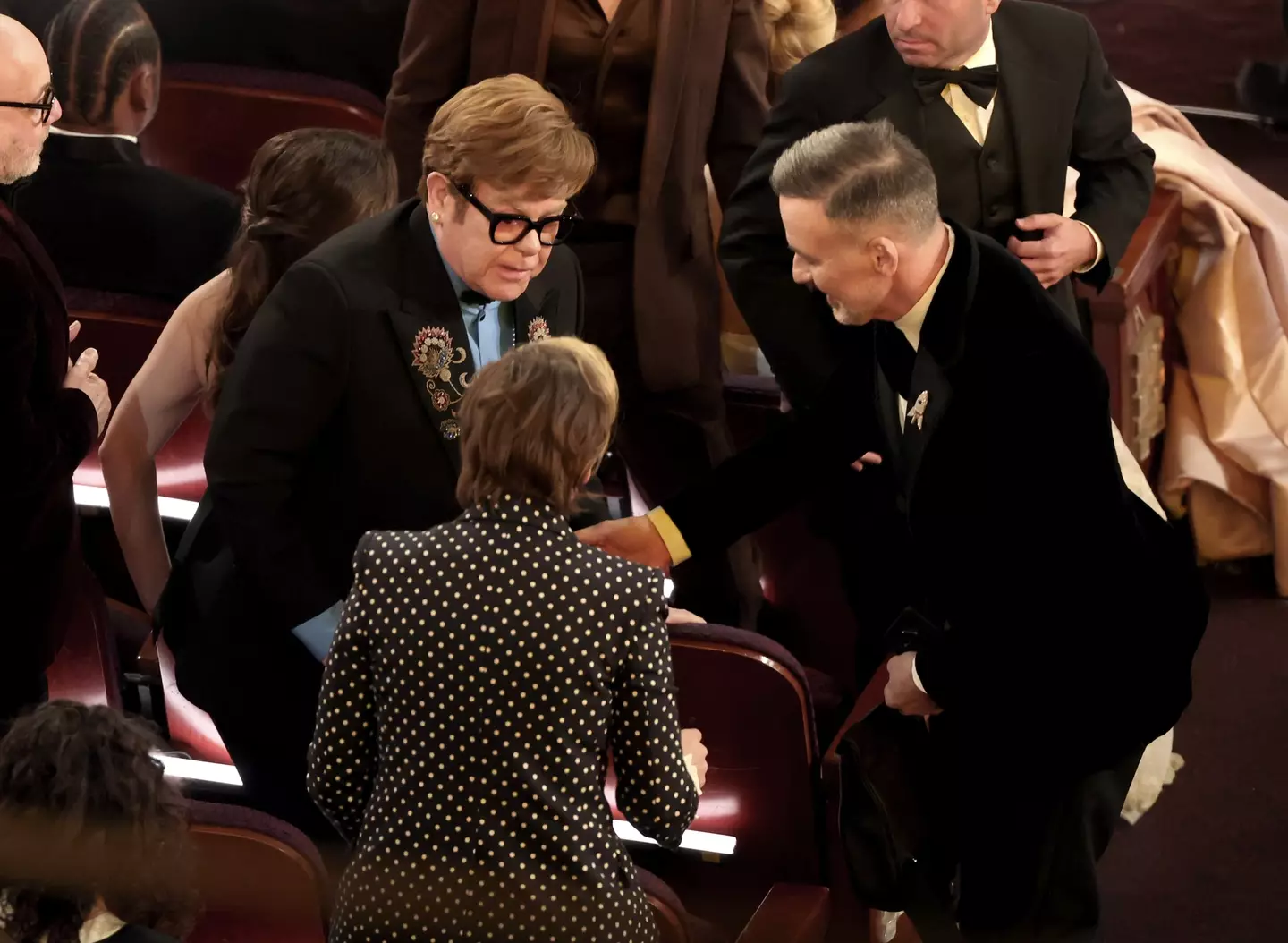 Some fans are beyond fuming at the fact Jenner didn't stand up to greet Sir Elton John (Kevin Winter/Getty Images)