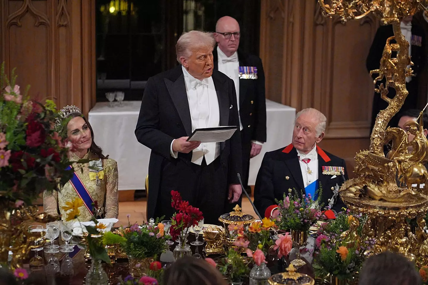 Last night, Trump and Melania were the guests of honour at a lavish state banquet (WPA Pool/Getty Images)