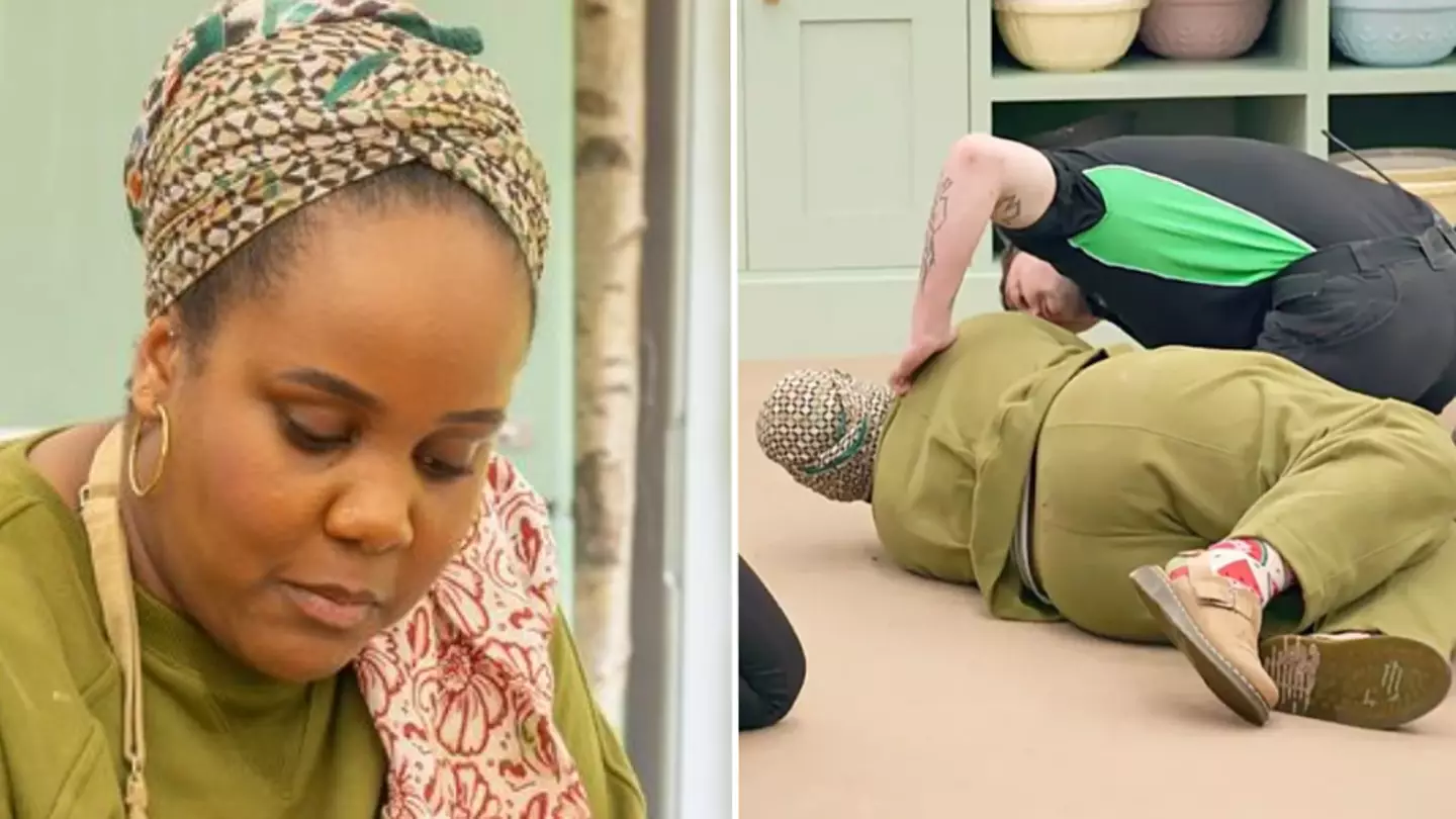 Bake Off star gives five-word response after collapsing as show descends into chaos