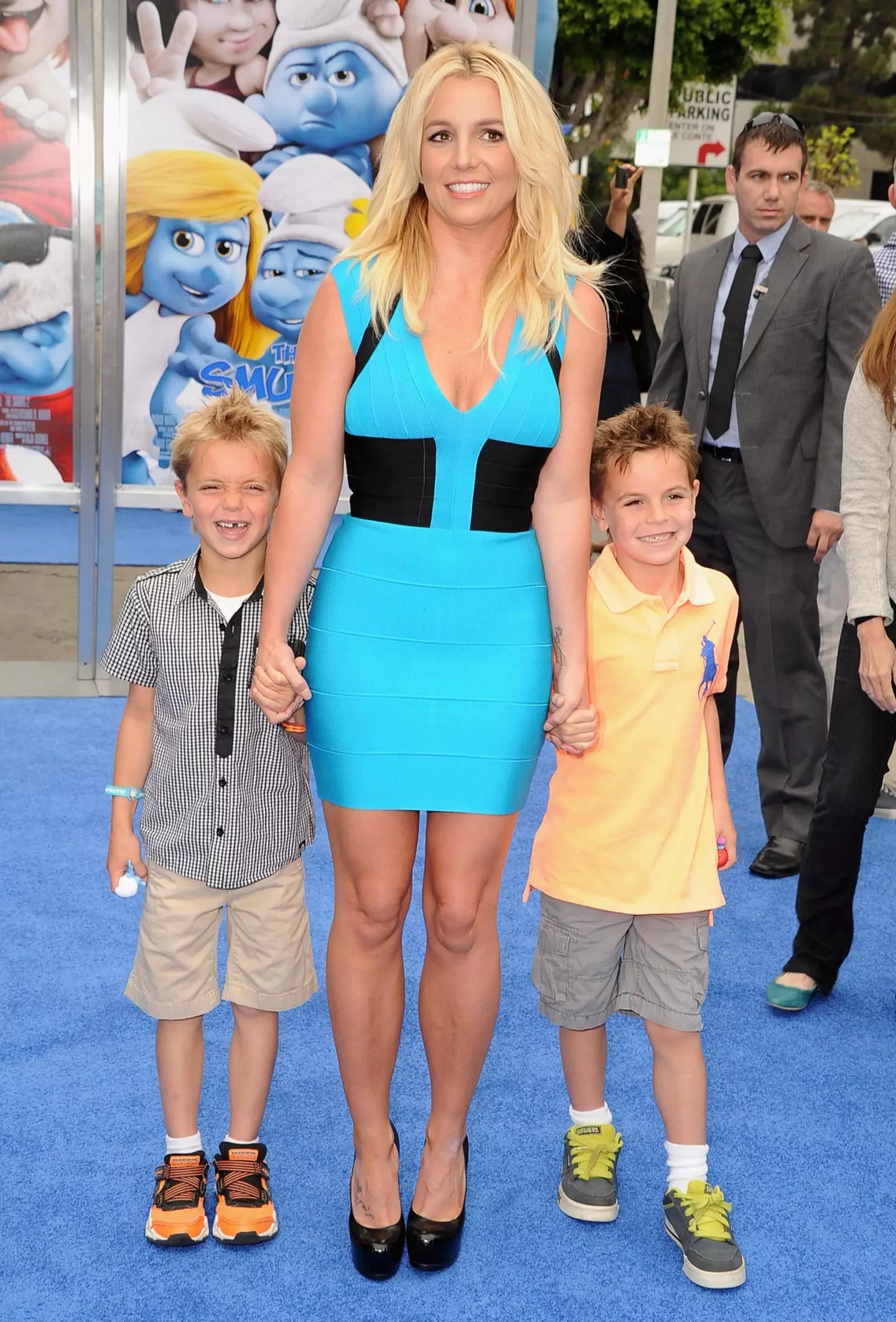 Spears and her two sons, Sean Preston and Jayden James in 2013.