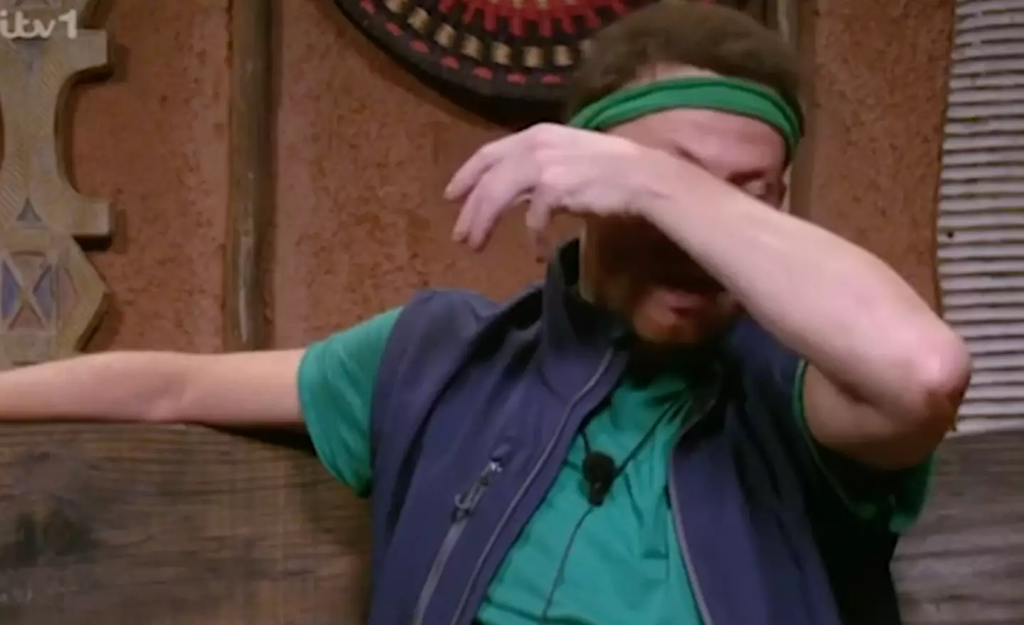 Joe Swash couldn't help but let out a few tears while he was thinking about his family at home.