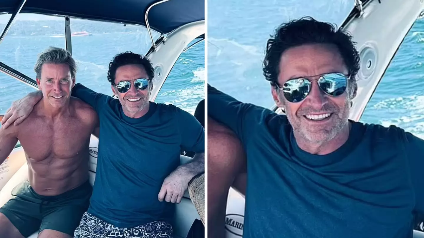 Hugh Jackman fans have questions after spotting hidden detail in holiday photo