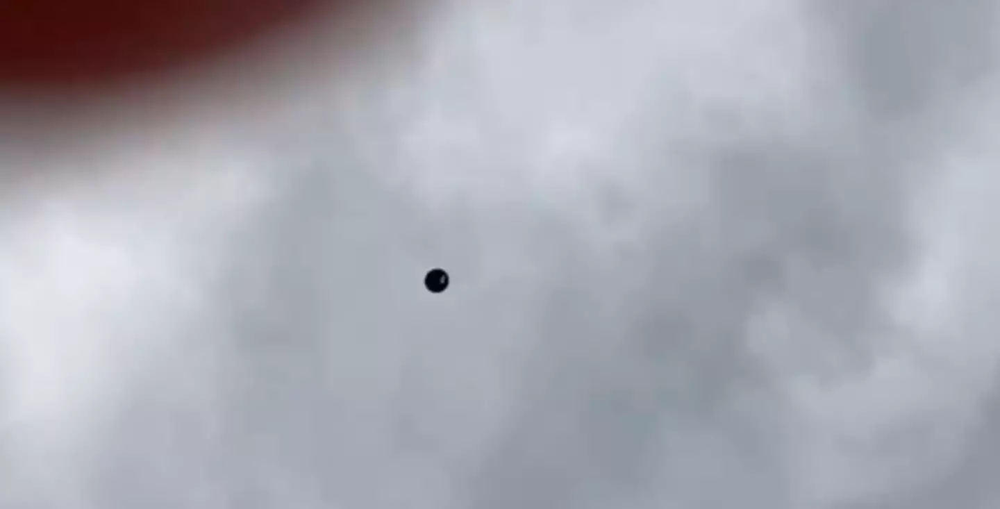 The balloon could be seen floating into the sky (
