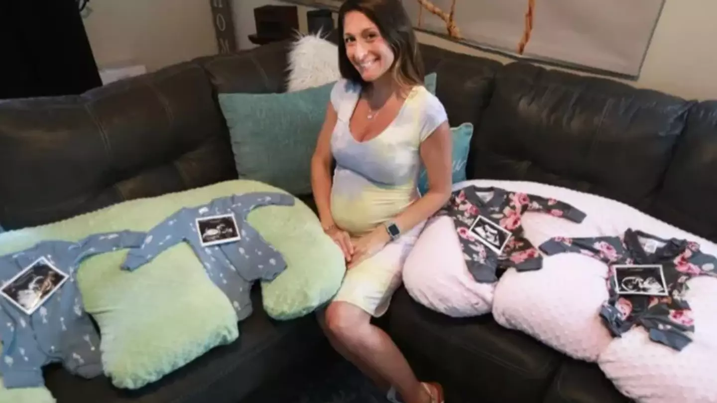 Ashley Ness, 35, is pregnant with two sets of identical twins.