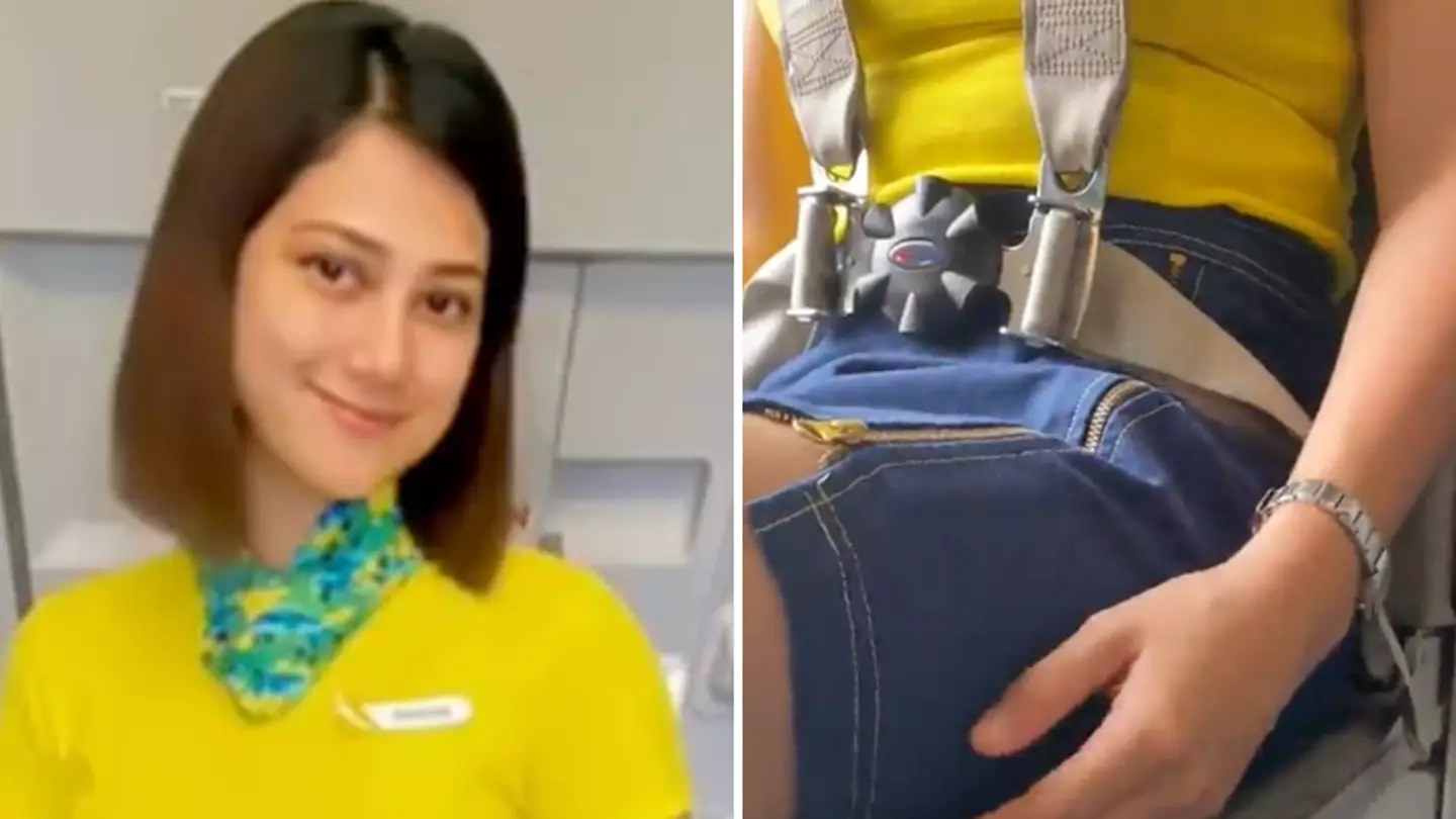 Flight attendant reveals ‘scary’ reason why they sit on their hands during take-off and landing