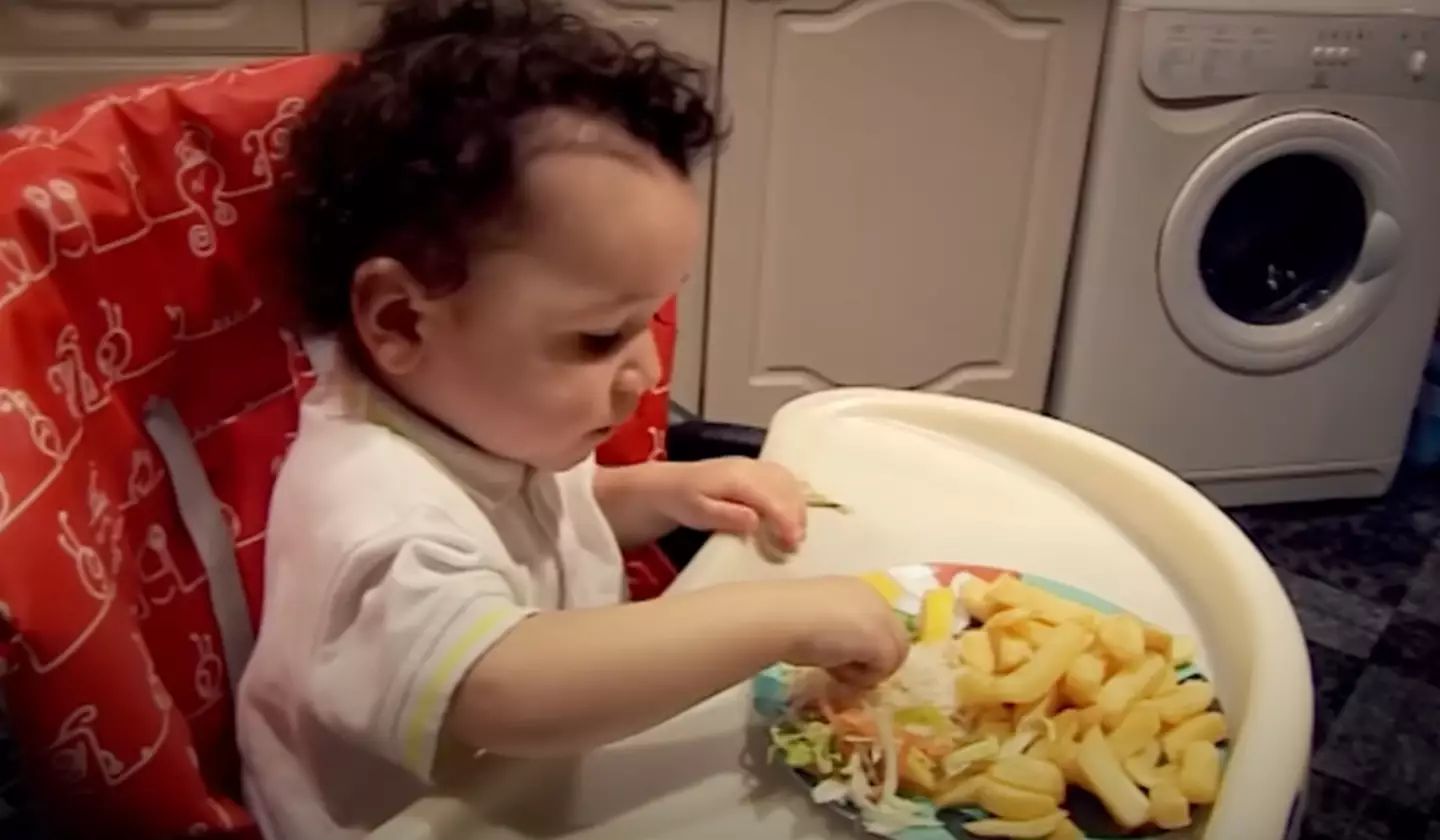The 19-month-old was consuming 3,200 calories a day.