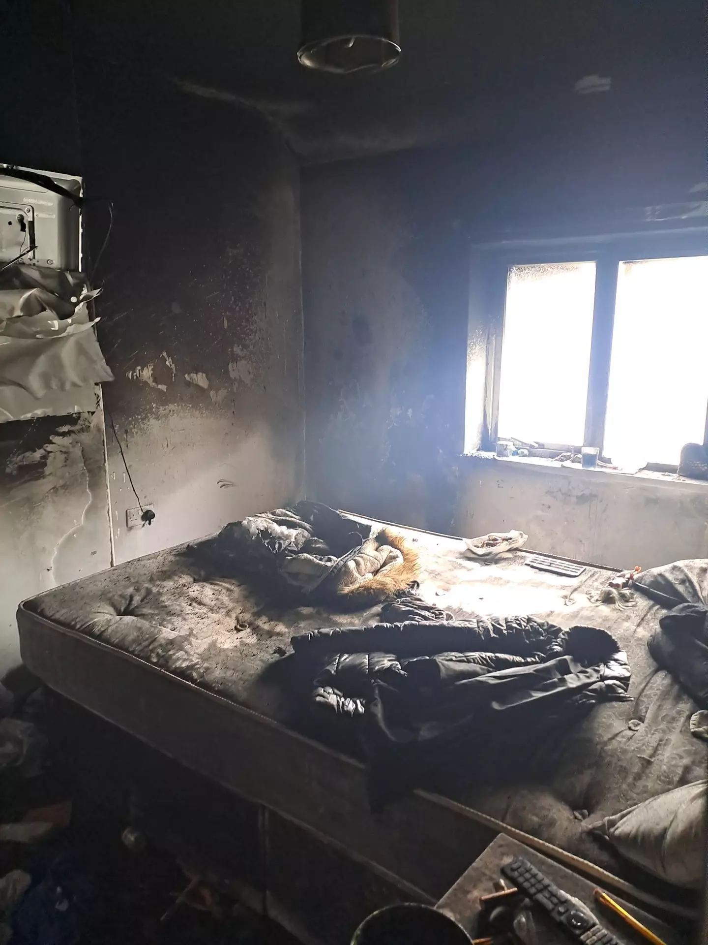 The upstairs of the home was destroyed by the fire.