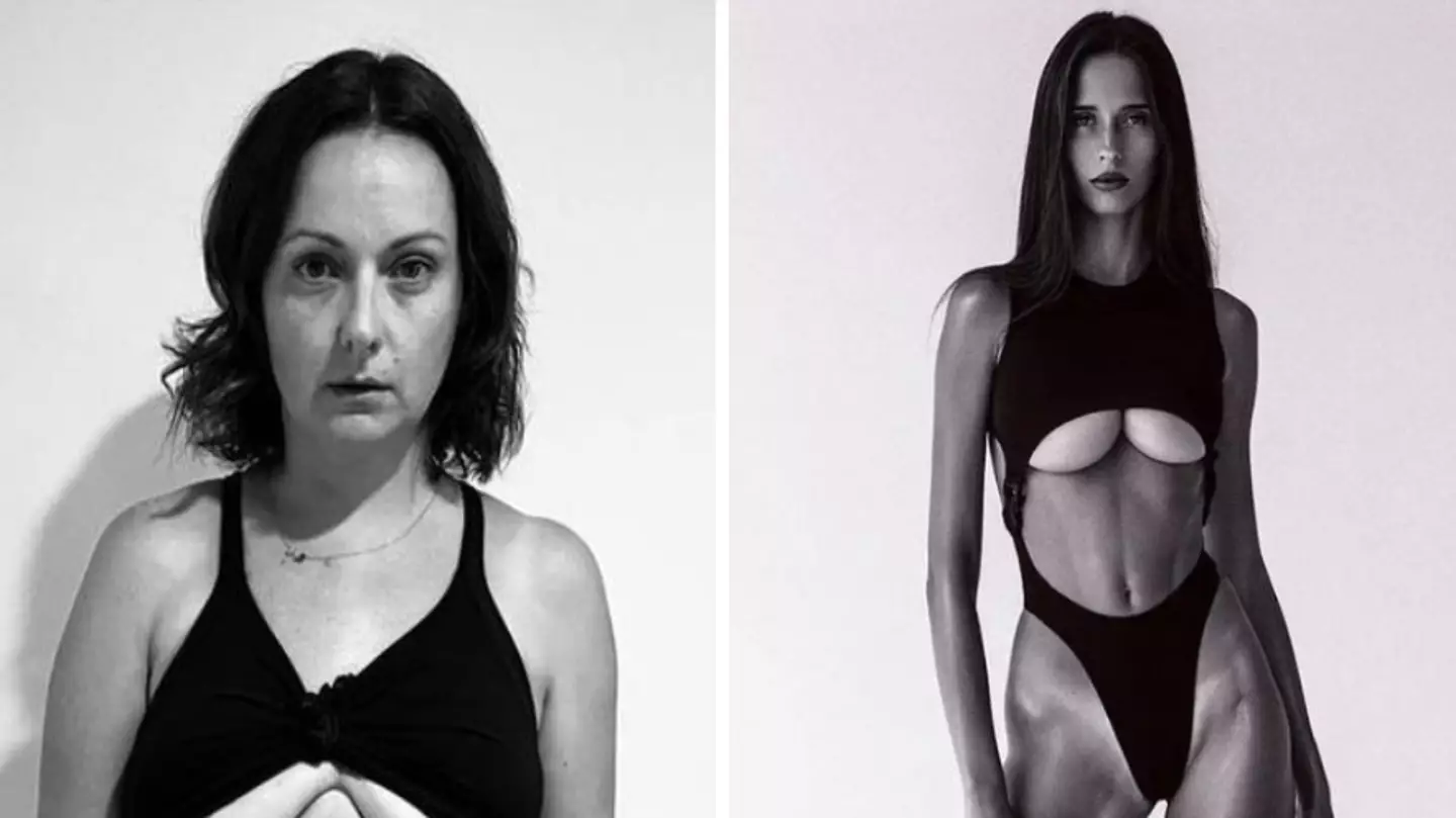 Mum Leaves Fans In Stitches As She Copies Model's Lingerie Pose