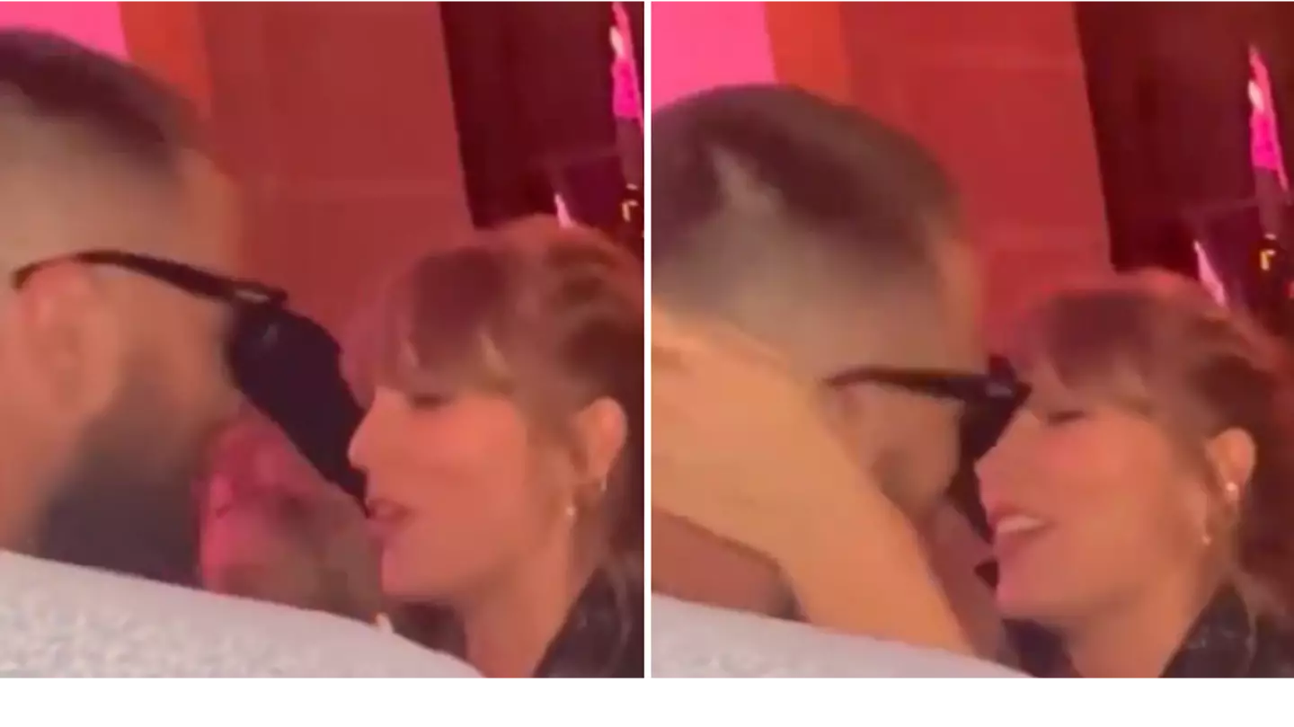 Fans catch adorable moment between Taylor Swift and Travis Kelce at Super Bowl party after win
