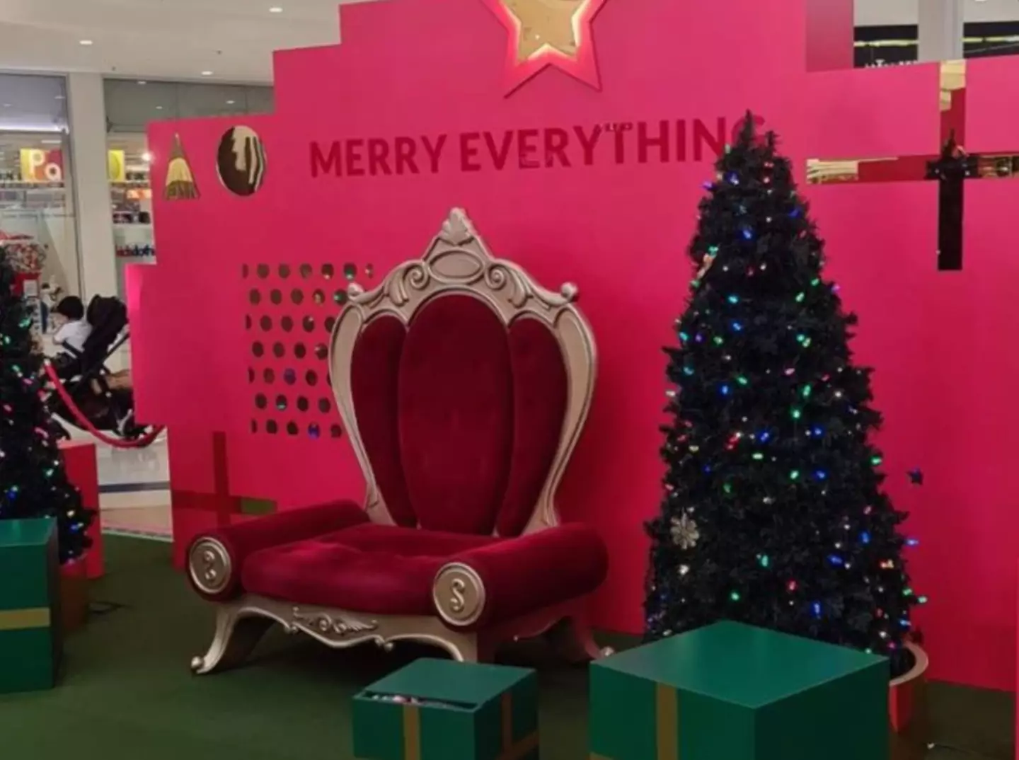 Many shoppers were unhappy with the decoration that read "Merry Everything" instead of "Merry Christmas".