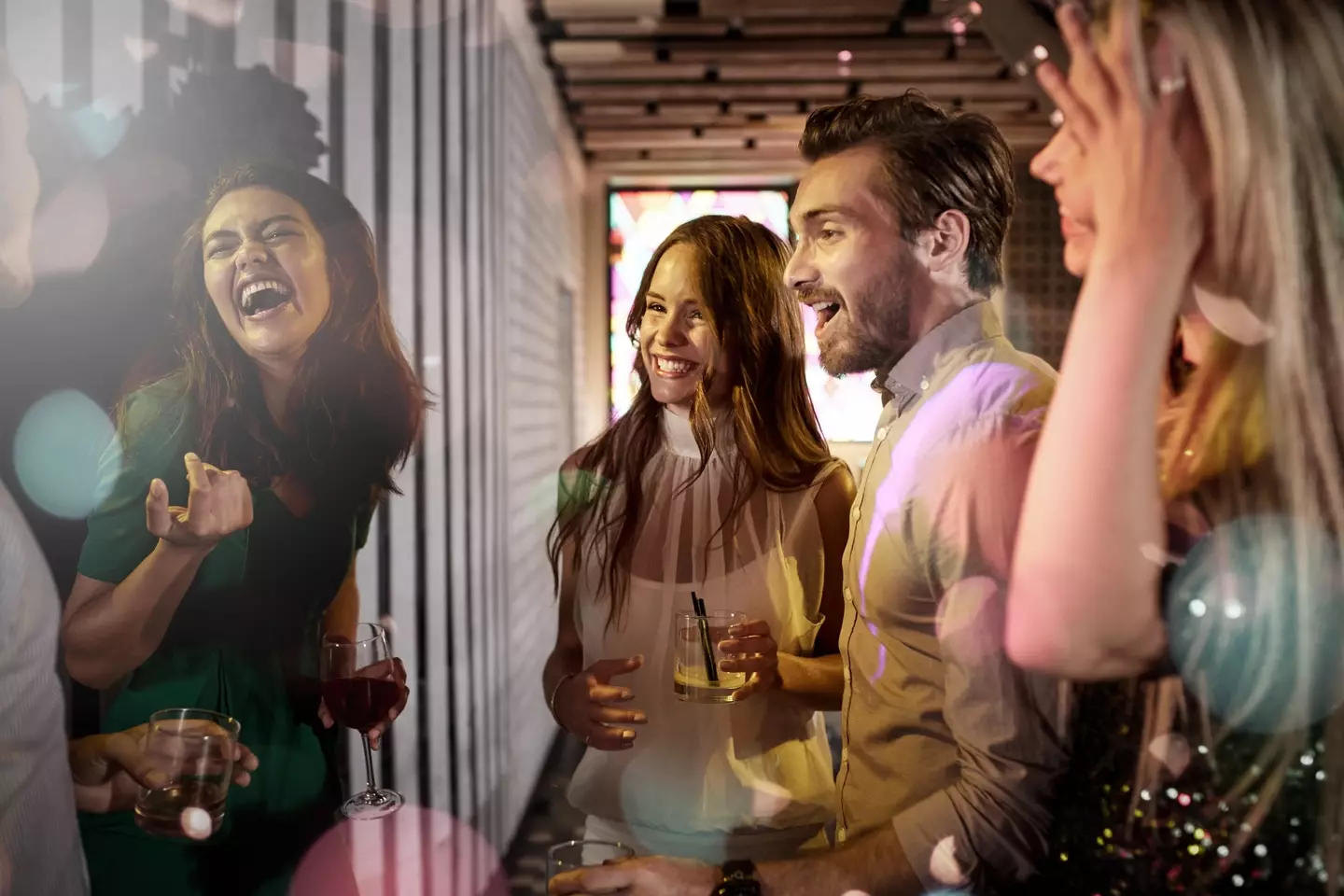 The woman in the middle is DEFINITELY thinking about making an Irish Exit... (Goodboy Picture Company/Getty Images)