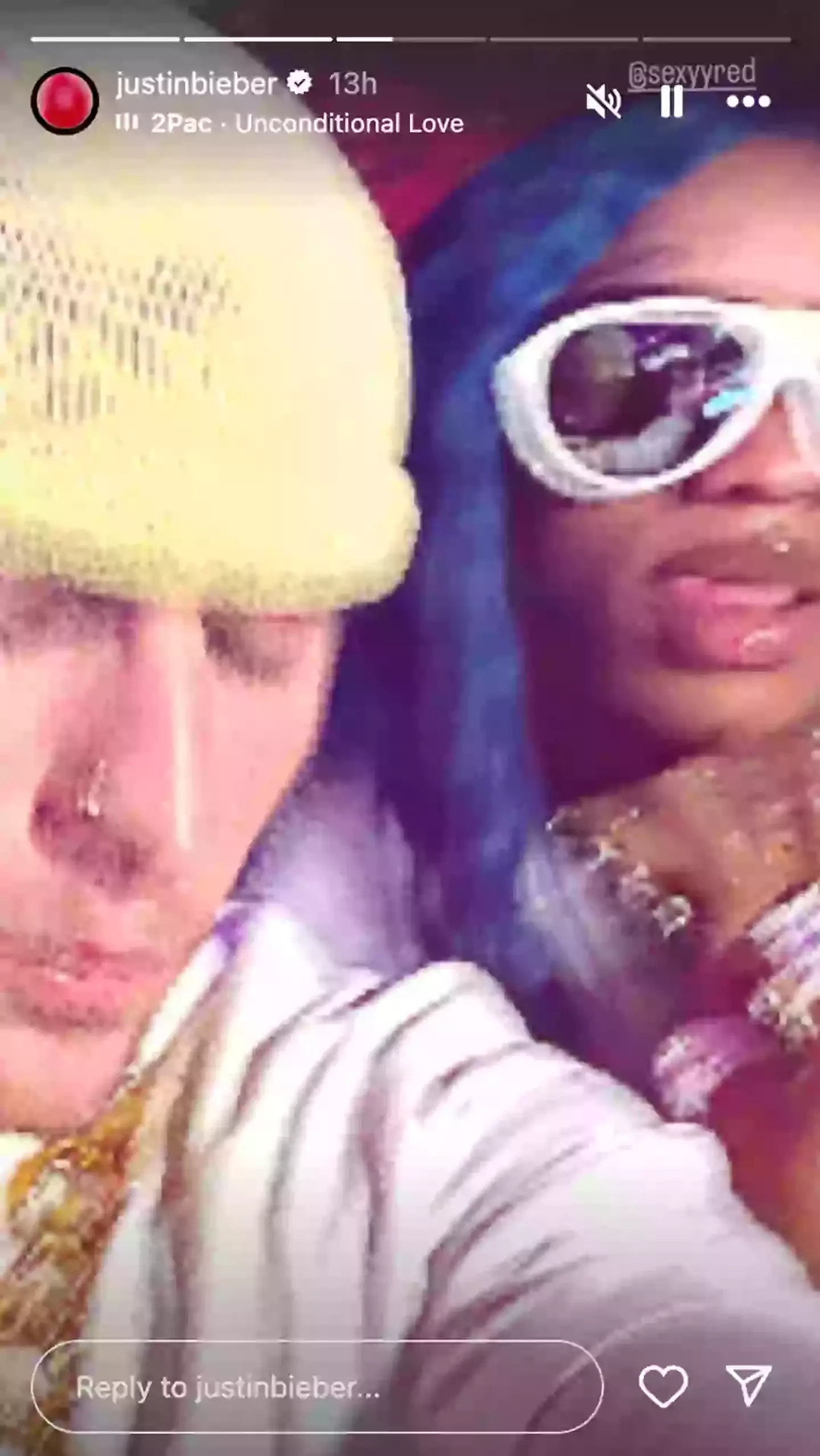 The series of snaps and videos divided fans online (Instagram/@justinbieber)