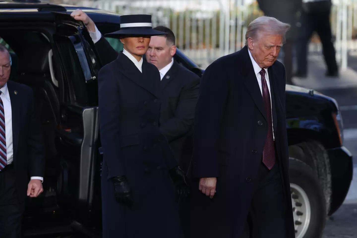 Melania Trump's Inauguration Day outfit divided opinion online (Scott Olson/Getty Images)