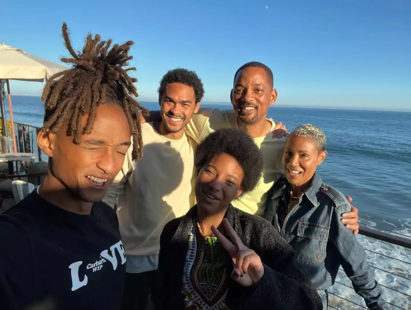 Jada with her family.
