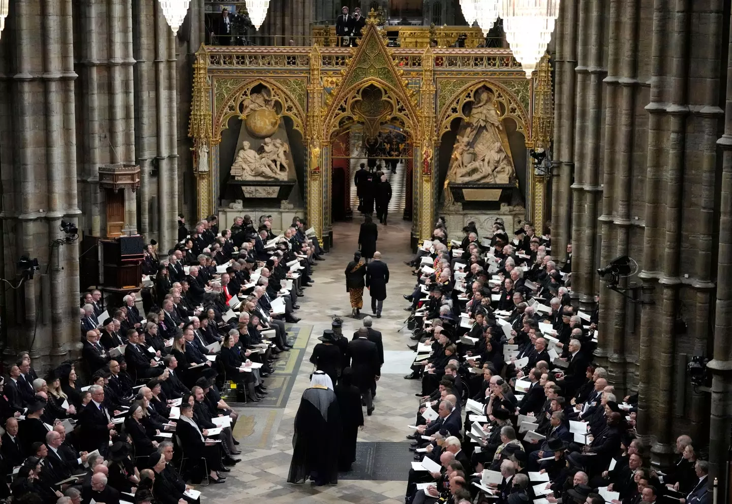 Guests arriving for the Queen's funeral.