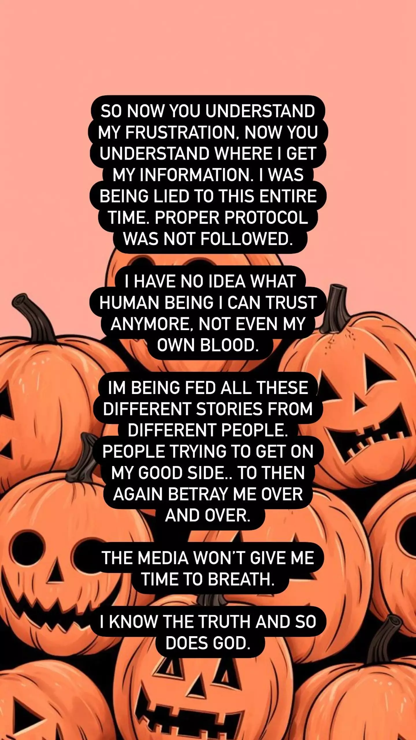 Jenelle's final Instagram story statement.