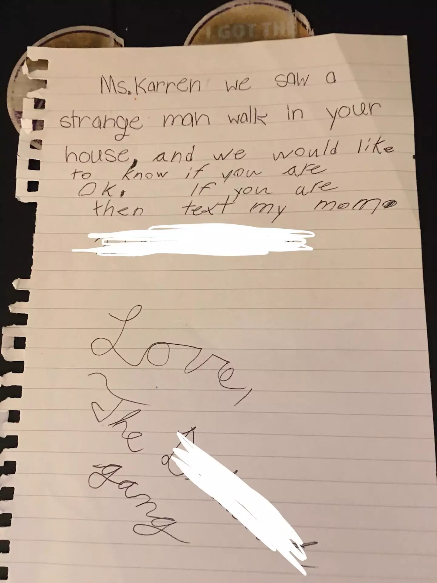 The woman's daughter posted about the amusing note on Reddit.
