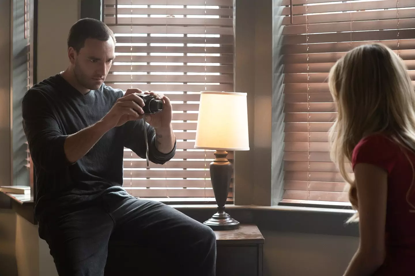 Stephen films Lucy admitting she'd lied about the assault (Disney)