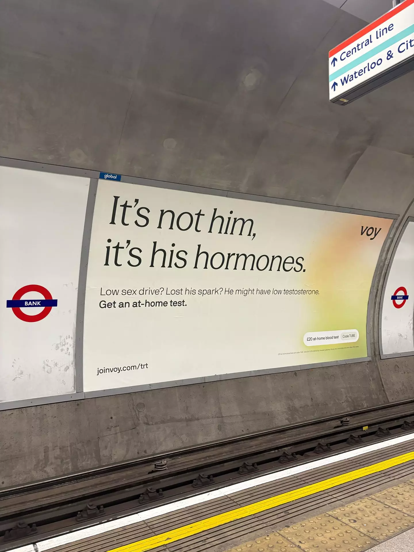 Voy's official website advertises 'life-changing treatment for low testosterone' (Tyla)