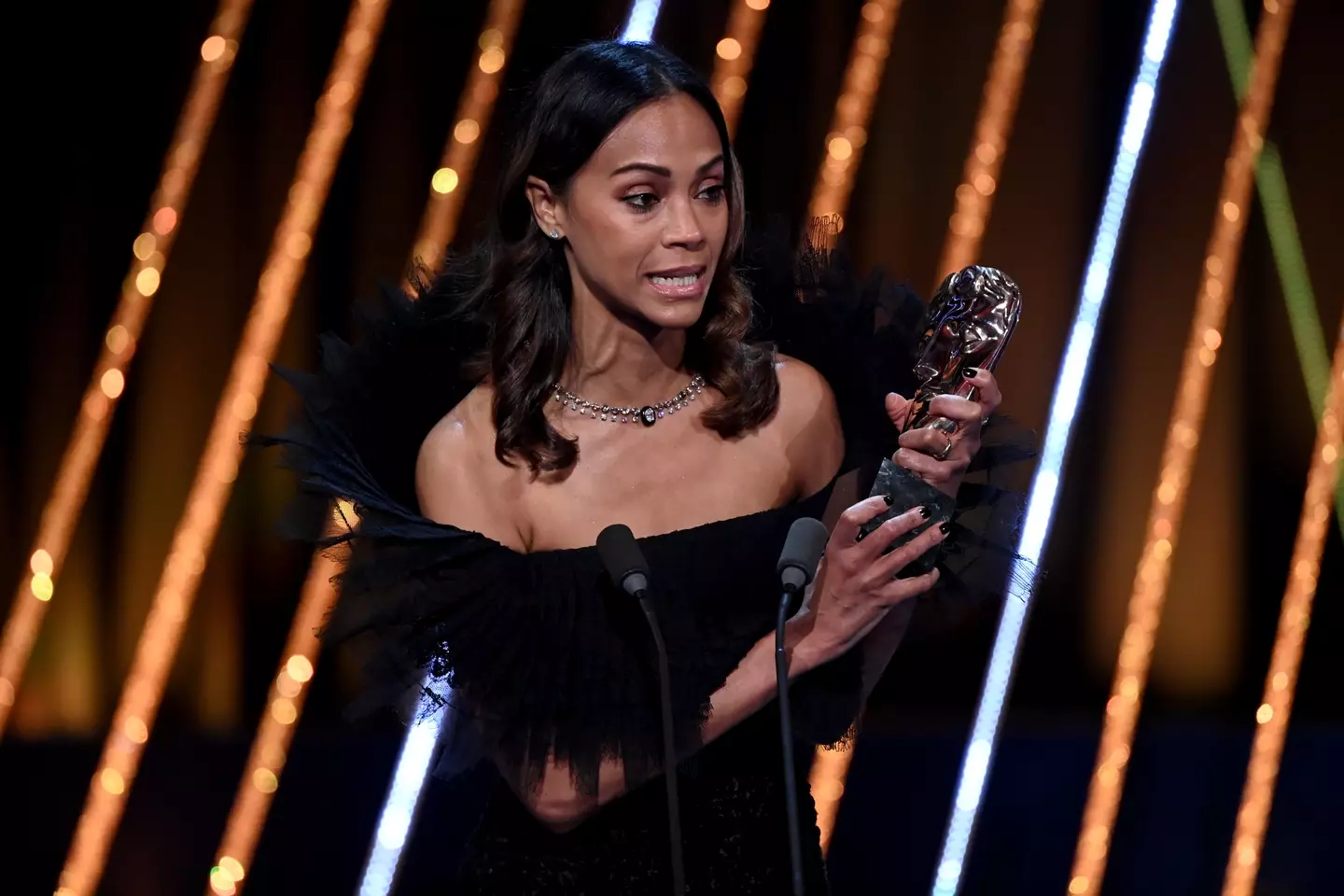 Saldaña's speech was chopped down (Stuart Wilson/BAFTA/Getty Images for BAFTA)