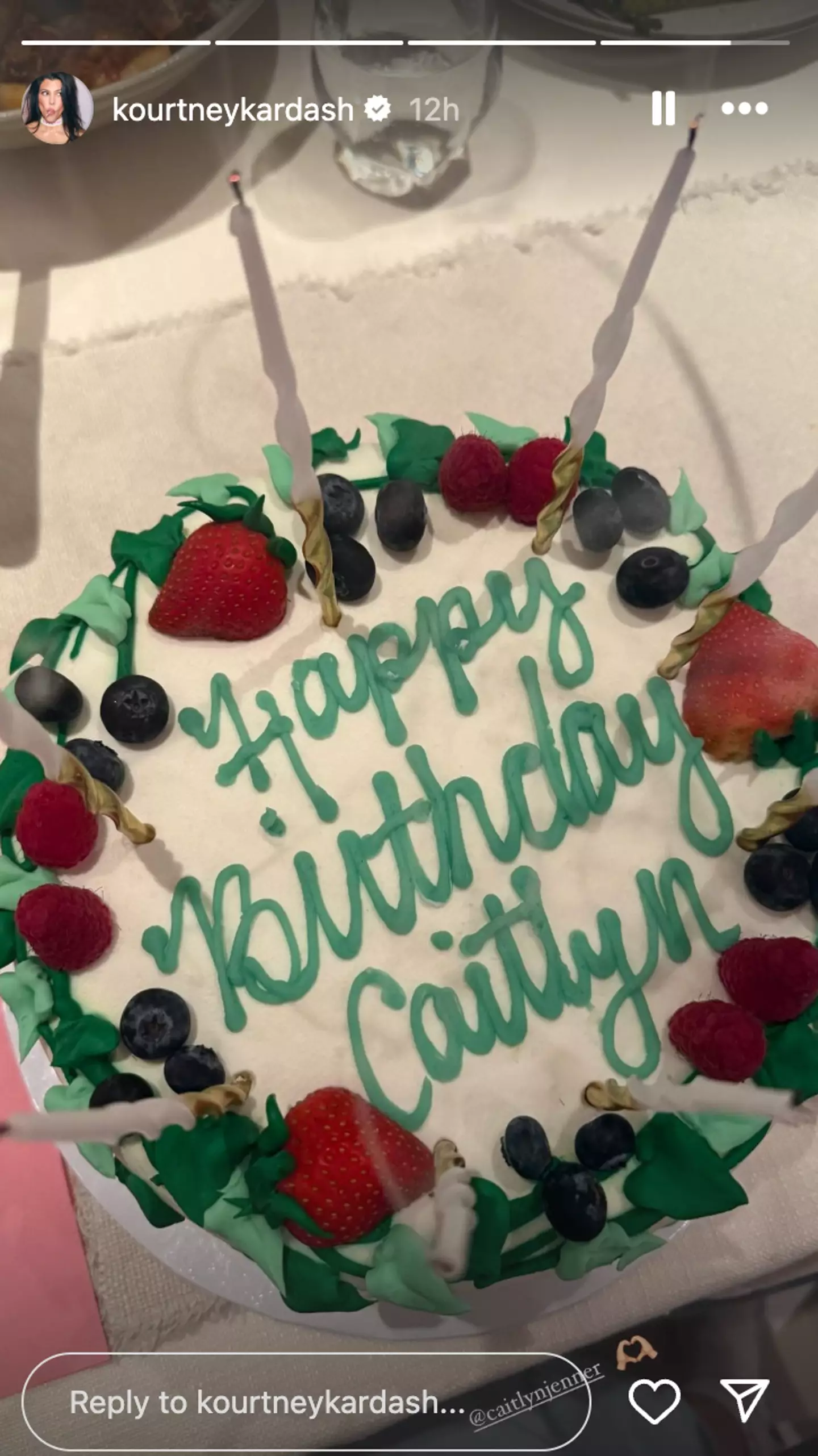 Kourtney posted a birthday snap for Caitlyn on her Instagram story (Instagram/@caitlynjenner)