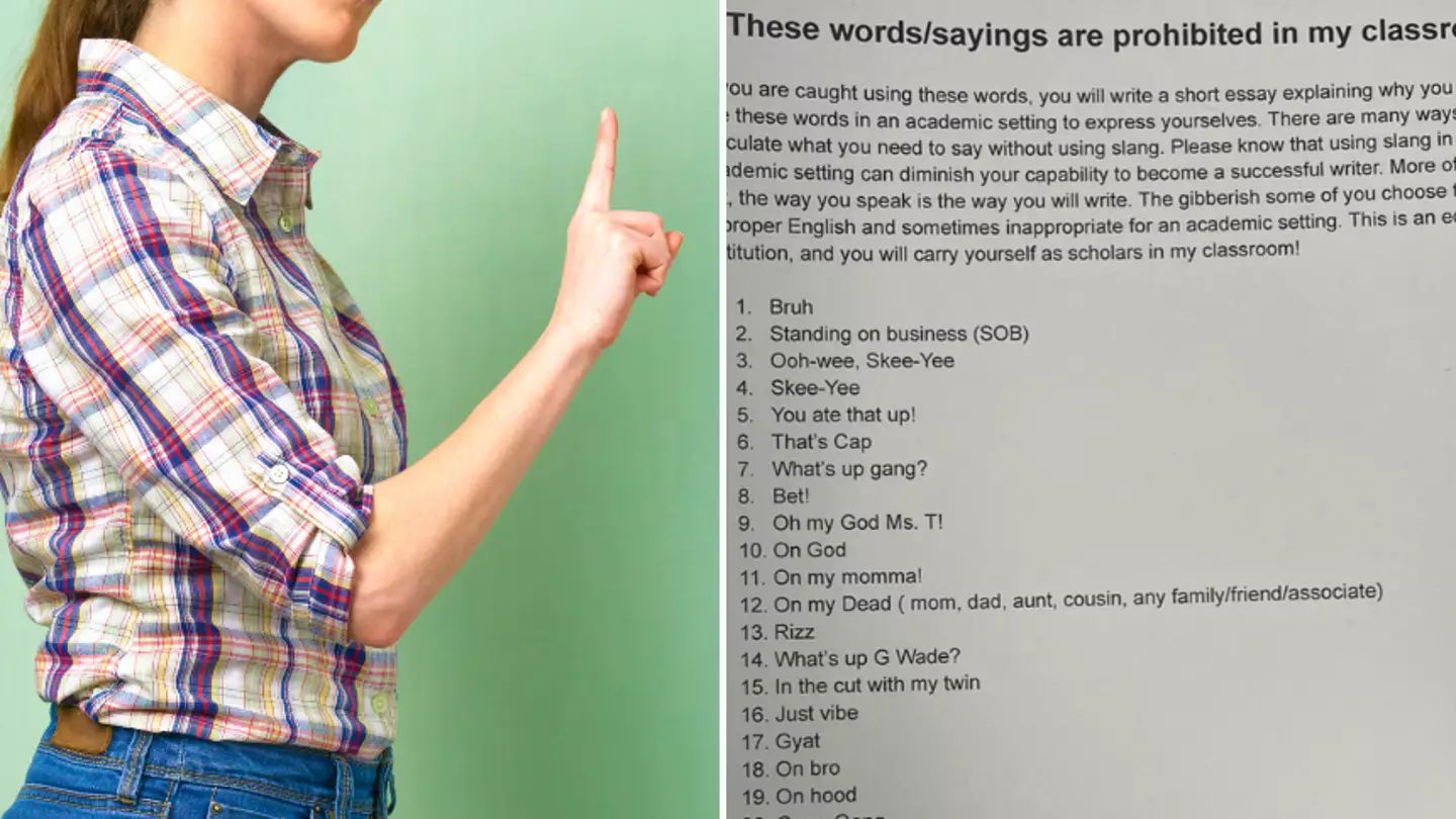 Teacher sparks debate after sharing list of words banned in classroom