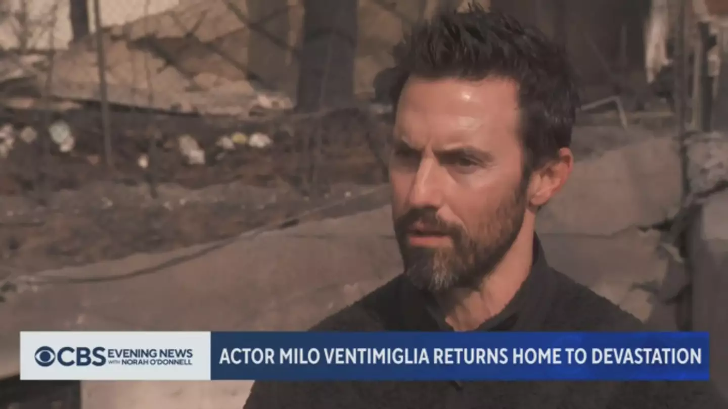 The star watched on as his home burnt down. (CBS)